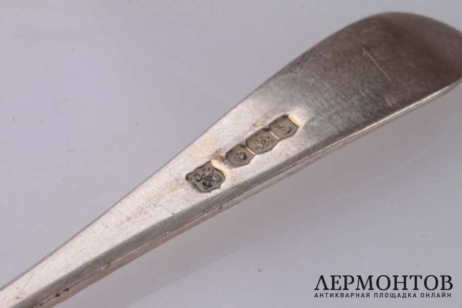 Набор кофейных ложек с щипцами. 1919 год. Серебро 925 пробы. Англия