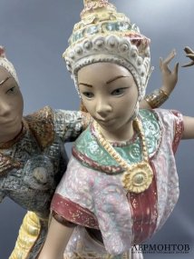 Статуэтка «Тайские танцоры». Фарфор грес, Lladro, скульптор Висенте Мартинес, Испания