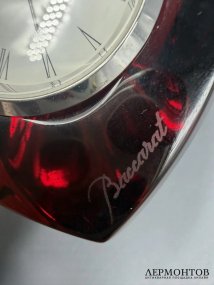 Настольные часы «Puffed Heart». Рубиновый хрусталь, Baccarat, Франция