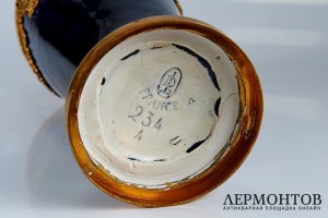 Парные декоративные вазы. Фарфор, ручная роспись, бронза. Франция, XIX век.