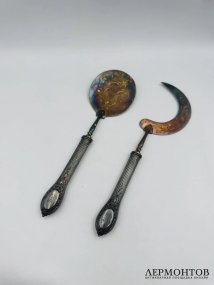 Сервировочный набор для мороженого в футляре. Серебро 800 пробы, H. Meyen & Co., Германия, начало 20 века