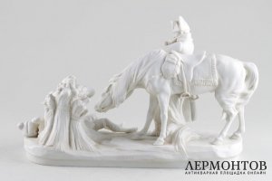 Статуэтка. Наполеон Бонапарт и раненый солдат. Шайбе-Альсбах. Фарфор. Германия