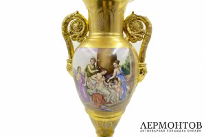 Крупная ваза с из. мифолог. сц.  Россия,1830-е гг. фарф. з. Батенина. Фарфор, роспись