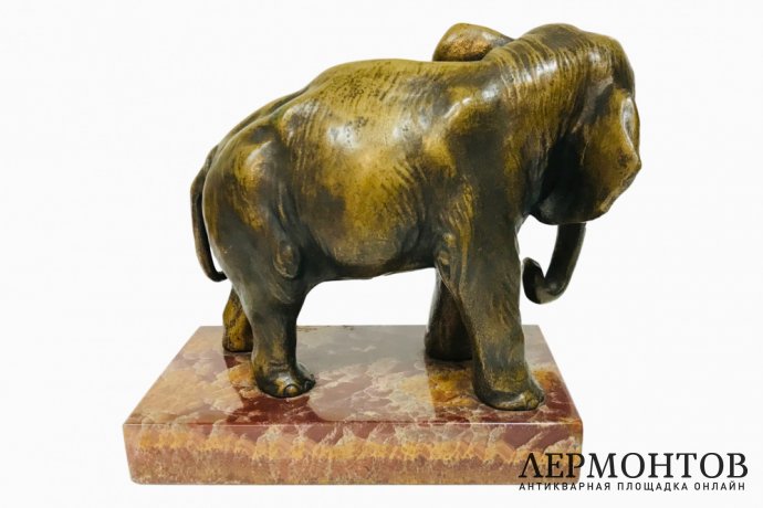 Скульптура Слон. Западная Европа, конец 19 - начало 20 в. Бронза.