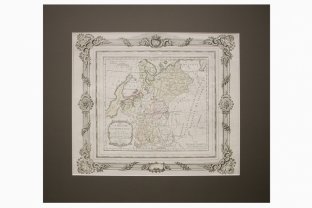 Карта. Европейская часть Российской империи. Louis Brion. Париж, 1766 год.