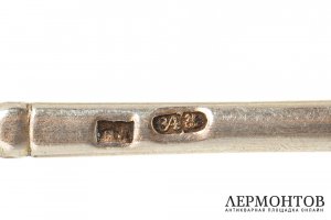 Вилка и совочек для сахара. Российская Империя, 1880-е гг. Серебро 84 пробы, чернение