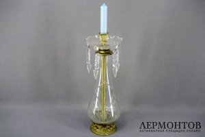 Подсвечник. Стекло, бронза. Европа, ХХ век.