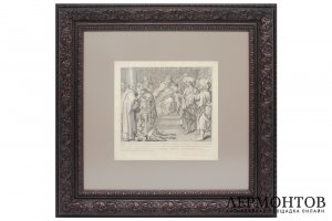 Гравюра. Прием греческих послов императором Оттоном. Конец XVII-начало XVIII вв.