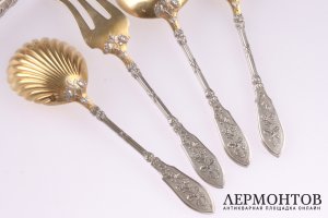Набор для закусок Henin et Vivier. Серебро 950. Франция