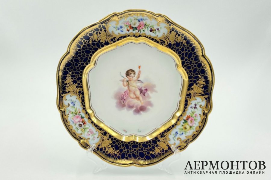 Тарелка Амур. Россия, ИФЗ, период Николая I, 1830-1850-е гг. Фарфор, роспись.