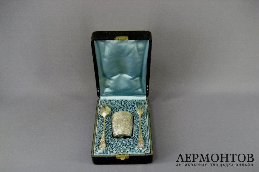 Подарочный набор Эгоист. Серебро 950 пробы. Франция, XIX век.