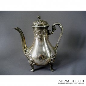 Чайно-кофейный сервиз. Серебро 950 пробы. Франция, XIX век.