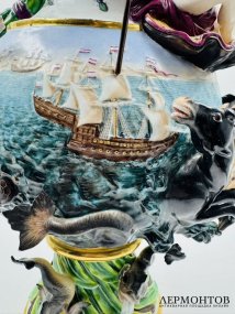Кувшин «Вода» из серии «Четыре стихии». Фарфор, роспись, золочение, Meissen, скульптор И. И. Кендлер, Германия, 2-я половина 19 века