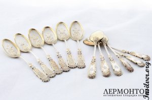 Набор чайных ложек. Серебро 800. Германия