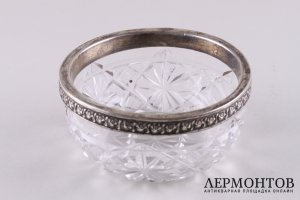 Ваза. 13 Артель. Серебро 84 пробы. Хрусталь, резьба. Россия, 1908-1917 гг.