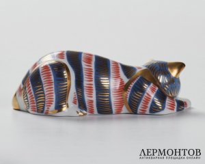 Статуэтка «Кошка лежит». Фарфор, Franklin Mint, США