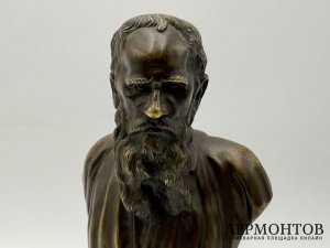 Бюст Лев Толстой. Россия, 20 век. Бронза, патинирование.