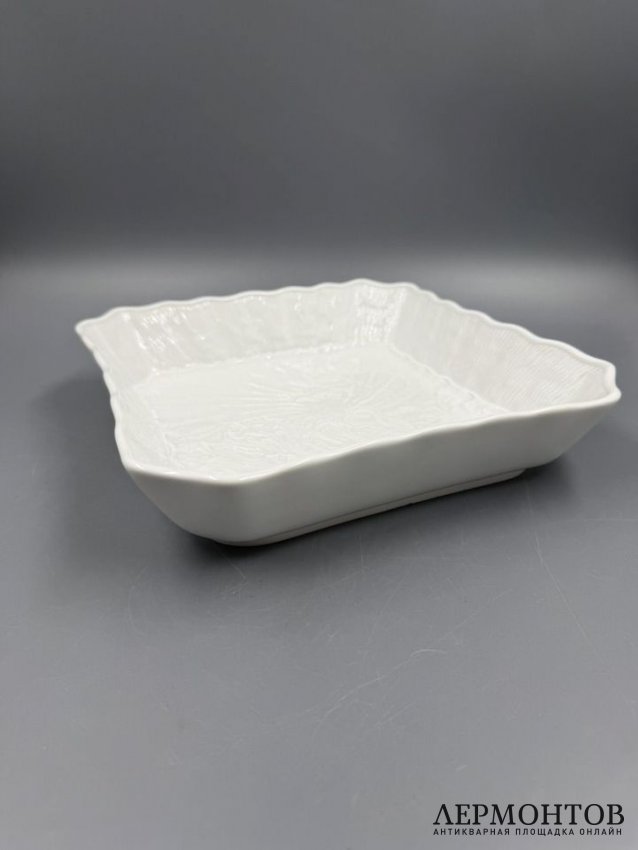 Квадратное блюдо из «Лебединого сервиза», 22,5 см. Фарфор, Meissen, Германия