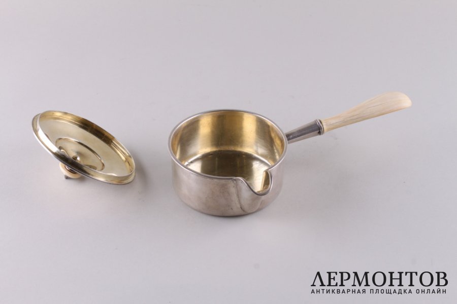 Шоколадница. Серебро 84 пробы, кость. Российская империя, 1880-е гг.