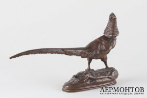 Скульптура Фазан. Франция, Париж, конец 19 - начало 20 в. Бронза, литье, патина.