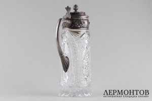 Кувшин для прохладительных напитков. Россия, фабрика В.И. Морозова. Серебро 84 пробы.
