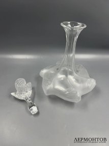 Декантер с пробкой-цветком. Хрусталь, Lalique, Франция, 20 век