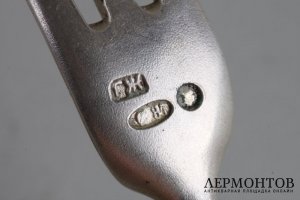Десертный набор на шесть персон. Серебро 84 пробы. Российская империя