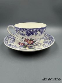 Чайная пара «Mayflower». Фаянс, роспись, Copeland Spode, Англия, 1920–1940 годы