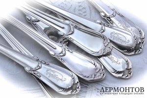 Столовый набор на 6 персон. Серебро 950. Франция