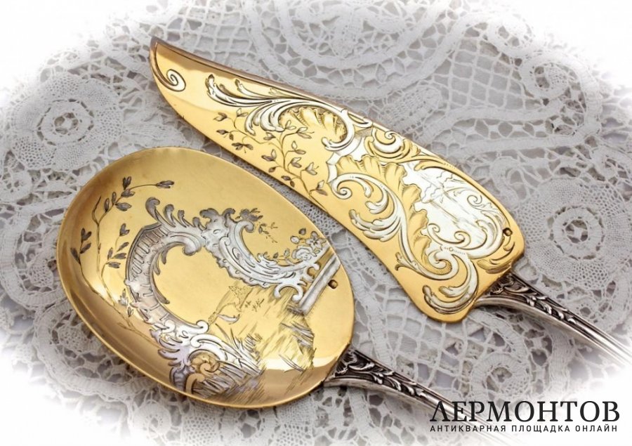 Сервировочный набор Tallois & Mayence. Серебро 950. Франция