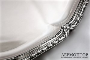 Чайно-кофейный сервиз на подносе. Серебро 800 пробы. Бельгия