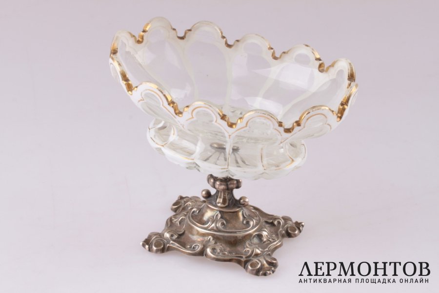 Вазочка со стеклом. 1851 год. Серебро 800. Австрия