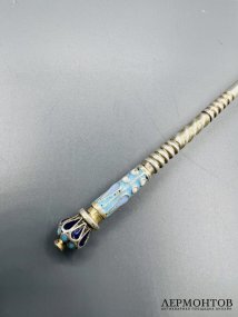 Ложка для мёда. Серебро 84 пробы, эмаль по скани, В. Андреев, Россия, 1880-е годы