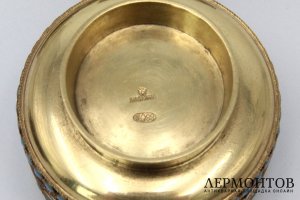 Набор из 6 солонок. Серебро, эмаль. Россия, Любавин, 1899-1917