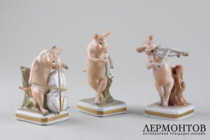 Оркестр Поросята. Фарфор. Плауэ. Германия. Сер. XX в.