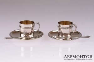 Кофейный набор Henin et Cie. Серебро 950. Франция