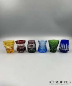 Набор стопок «Tsar», 6 цветов. Цветной хрусталь, Faberge, Франция