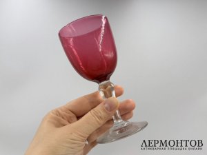 Бокалы 6 шт. Зап. Европа, рубеж 19 - 20 веков. Рубиновое стекло.