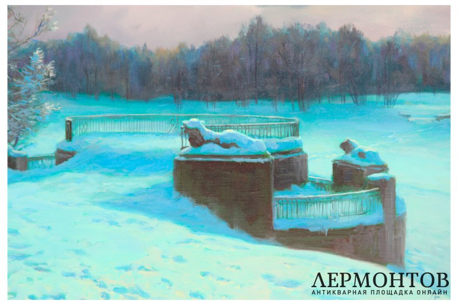 Картина. Львиная пристань при полной луне, 2021 г. Е.А. Демаков. Холст, масло.