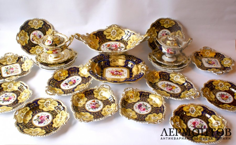 Фарфоровый десертный сервиз. Англия, Ridgway, с.1825