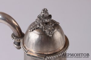 Кофейник Pierre Quielle. Серебро 950 пробы, гильоше. Конец XIX века. Франция