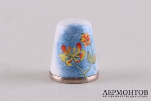 Наперсток. Серебро 925 пробы, эмаль. Англия, XIX - XX вв.