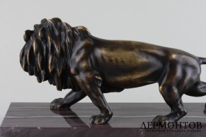 Кабинетная скульптура Рычащий лев. Бронза. Европа, 1950-70-е гг.