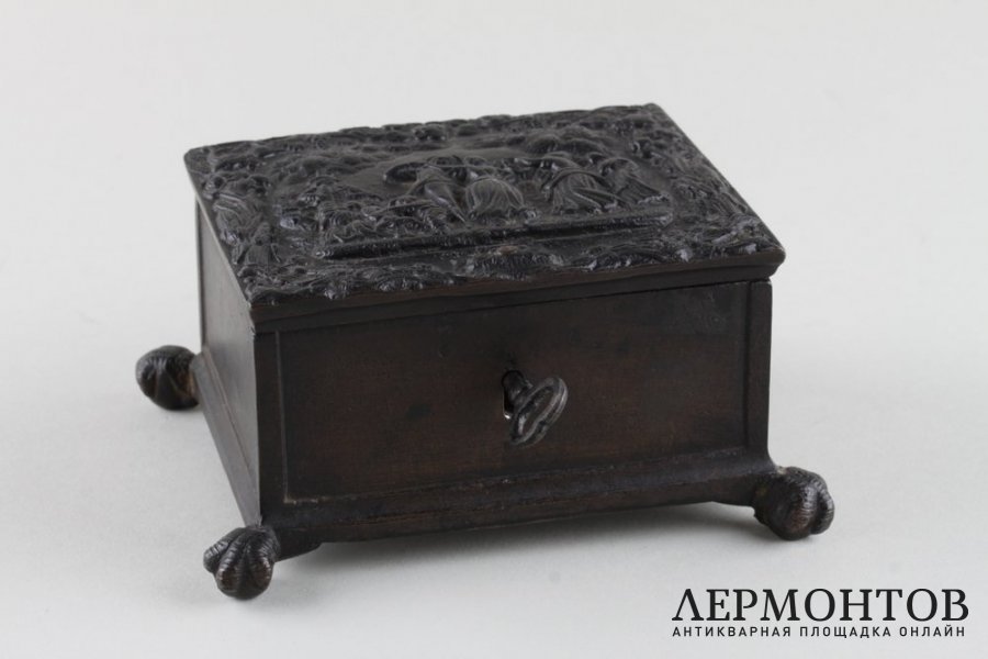 Шкатулка Сельский праздник. СССР, Каслинский чугунолитейный завод, 1957 г. Чугун.