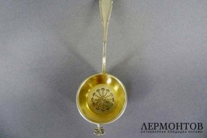 Ситечко для заварки. Серебро 950 пробы, золочение. Франция, XIX век.