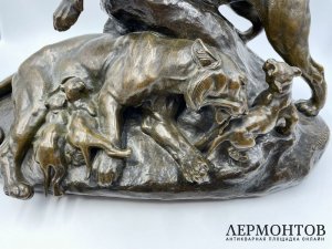 Скульптура Тигры. Франция, Masson, 19 век. Бронза, патинирование.