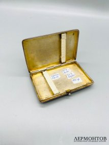 Портсигар с черневым видом города. Серебро 84 пробы, Россия, 1908–1917 годы