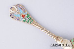 Совочек для чая. Иван Хлебников. Эмаль, серебро 88. Москва, Россия, 1908-1917 гг.