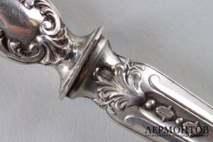 Салатная пара. Серебро 950 пробы, кость. Франция, XIX век.