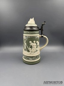 Пивная кружка «Весна». Каменная масса, олово, Villeroy & Boch, Германия, 1978 год